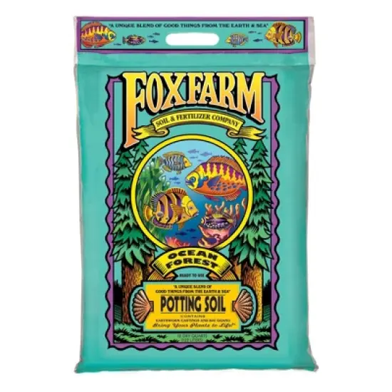 FoxFarm FX14053 + FX14054 Ocean Forest Organic Plant Potting Soil with Happy Frog Nutrient Rapid Growth Potting Soils for Gardens, 12 Quart (4 Pack) image {1}