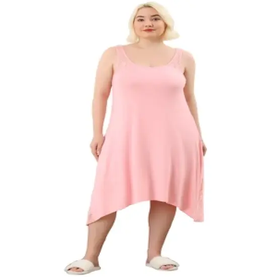 Agnes Orinda Plus Size Women Nightgown Chemise Sleepwear Full Slip Lace Nightwear image {3}