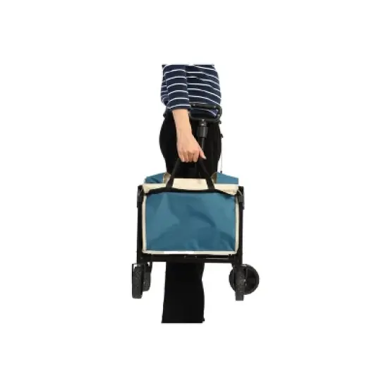 Lightweight Portable Heavy Duty Folding Beach Wagons with Wheels - Outdoor Utility Carts Blue image {6}