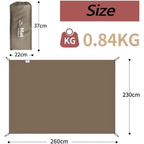 Naturehike Waterproof Tent Footprint &ndash; Durable Camping Ground Cloth, Thick Polyester, Water-Resistant 3000mm, Portable Picnic & Beach Mat image {2}