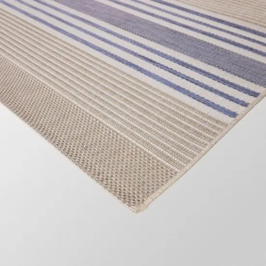 Sand Stripe Outdoor Rug Blue - Threshold&trade; image {4}