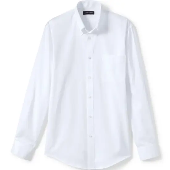 Lands' End School Uniform Men's Long Sleeve No Iron Pinpoint Dress Shirt image {5}
