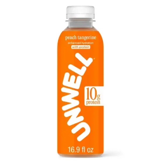 Unwell Hydration Protein Drink with Electrolytes and 10g Whey Protein Isolate Peach Tangerine - 16.9 fl oz image {8}
