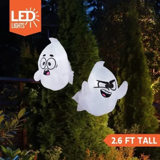 Joyfy 2 Packs Halloween Inflatable Ghost Outdoor Decoration, 2.6 FT Tall Scary Ghost Broke Out from Window for Halloween Outdoor Yard Garden Decor image {1}