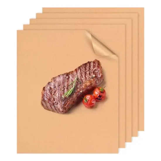 Unique Bargains M Nonstick Reusable High-Temperature Resistant Versatile Grill Mats Copper image {6}