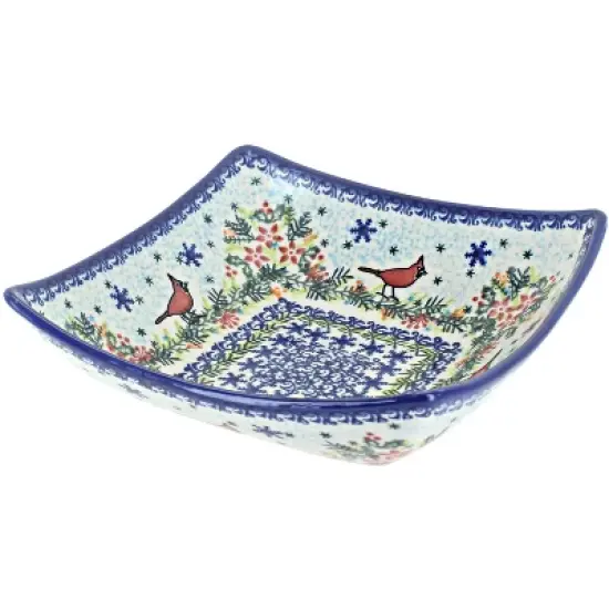 Blue Rose Polish Pottery 161 Vena Square Serving Dish image {11}