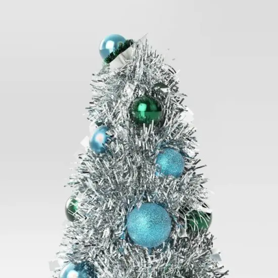 8" Christmas Tinsel Tree with Flower - Wondershop&trade; image {2}