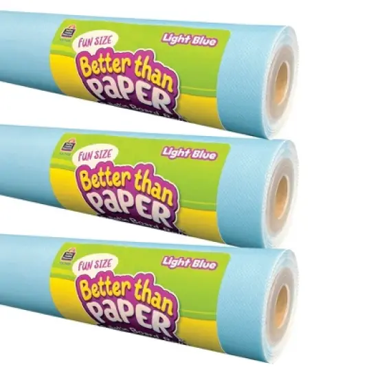 Teacher Created Resources&reg; Fun Size Better Than Paper&reg; Bulletin Board Roll, 18" x 12', Light Blue, Pack of 3 image {3}