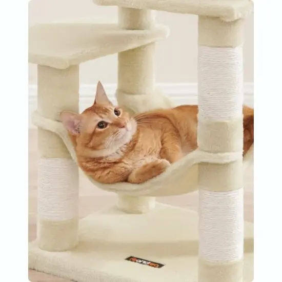 Feandrea 44.1'' /56.3" Cat Tree Tower for Indoor Cats ,Multi-Level Cat Condo Cat Furniture with Scratching Posts image {5}