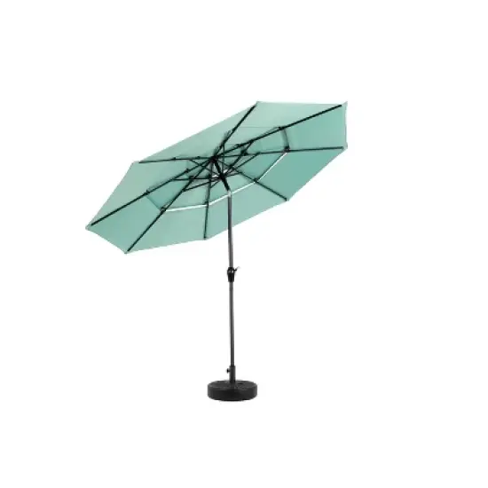 DOMETOUR Aluminium 10ft 3 Tier Auto-Tilt Patio Umbrella, Outdoor Market Table Pool Umbrella, Light Green (Base Not Included) image {3}