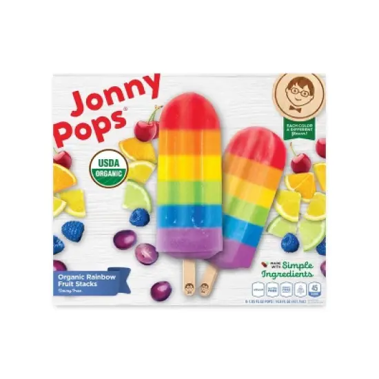 JonnyPops Organic Frozen Rainbow Fruit Stacks Water Pop - 14.8oz/8ct image {3}