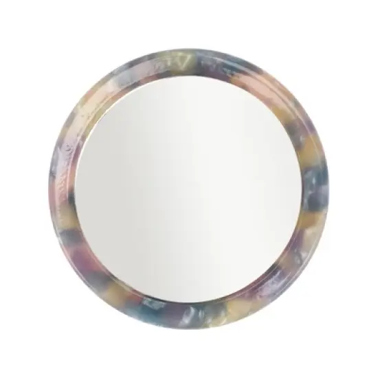 Unique Bargains Durable Round Handheld Makeup Mirror 1 Pc image {10}