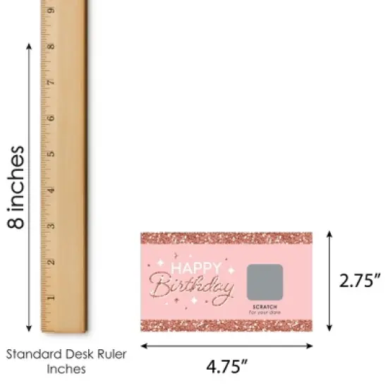 Big Dot of Happiness Pink Rose Gold Birthday - Happy Birthday Party Game Scratch Off Dare Cards - 22 Count image {4}