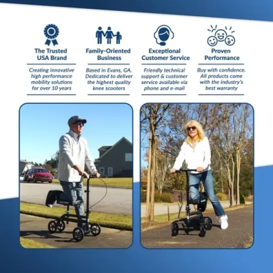 KneeRover Economy Steerable Knee Scooter Black image {1}
