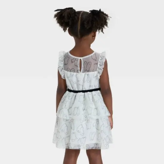Toddler Girls' Sleeveless Halloween Ghost Tulle Dress - Cat & Jack&trade; Cream image {1}