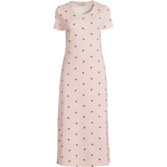 Lands' End Women's Cotton Short Sleeve Midcalf Nightgown image {9}
