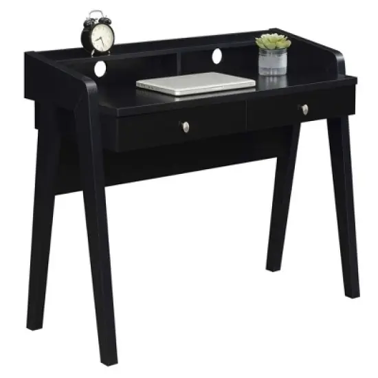 Newport Deluxe 2 Drawer Desk with Shelf - Breighton Home image {2}