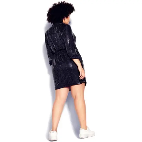 Women's Plus Size Sequin Glow Dress - black | CITY CHIC image {1}