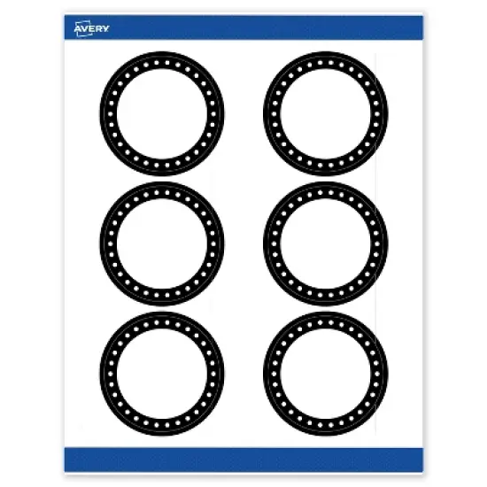 Avery 3" Diameter Labels, Black and White Polka Dots, 60 ct image {8}