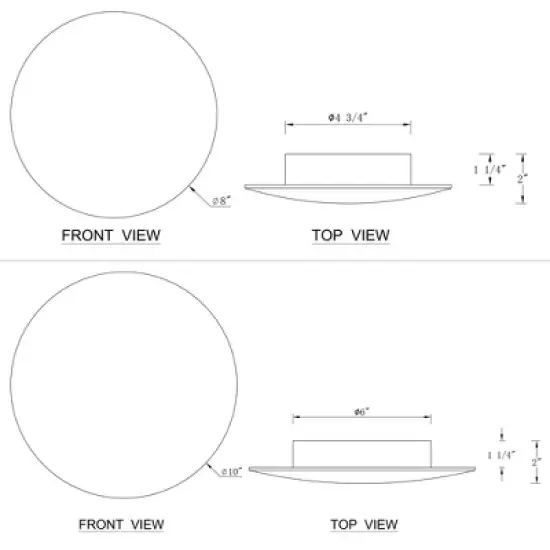 C Cattleya 2-pack 10 in. and 8in. Black Aluminum Round Disc LED Indoor Outdoor Wall Lantern Sconce image {8}