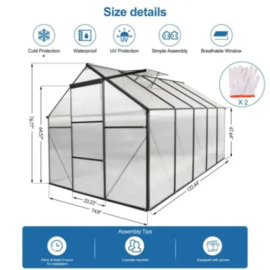 Polycarbonate Greenhouse for Outdoors in Winter image {6}