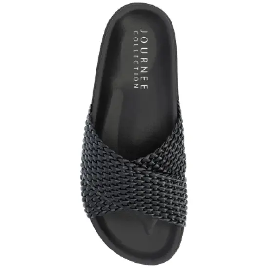 Journee Collection Womens Gretie Flatform Treaded Slide Sandal image {3}