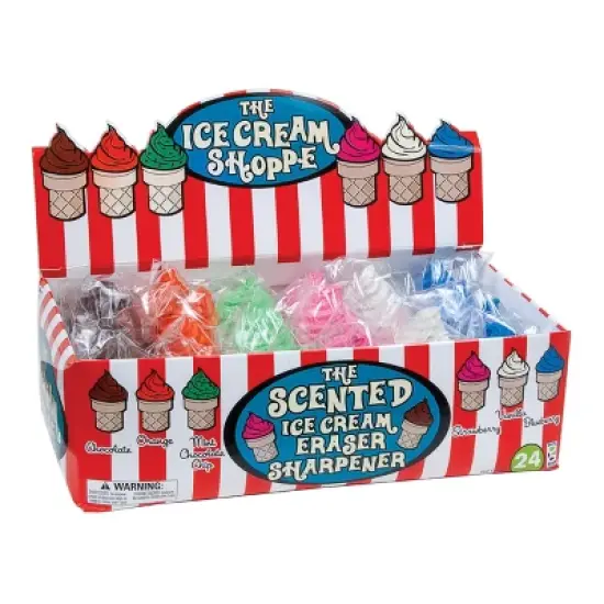 Geddes Ice Cream Shoppe Scented Sharpeners and Erasers - 24 per box image {3}