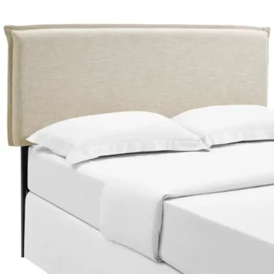 Camille Queen Upholstered Fabric Headboard Beige - Modway image {2}