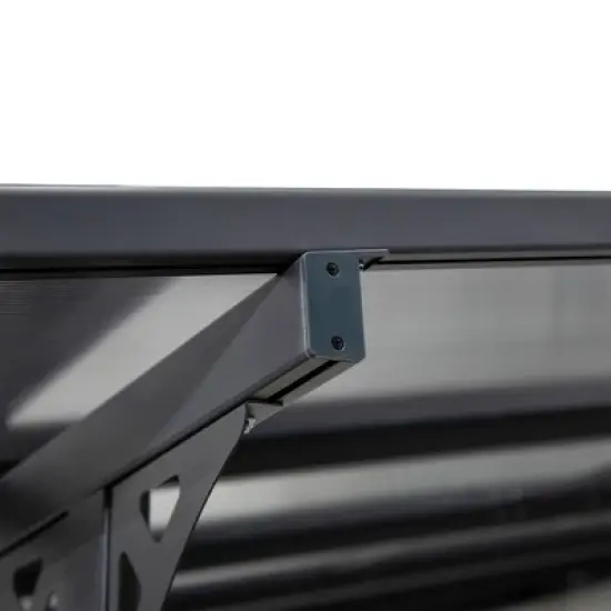 Outsunny Outdoor Polycarbonate Pergola, Transparent UV Blocking Awning, Hardtop Deck Gazebo w/ Adjustable Posts, Aluminum, Gray image {6}