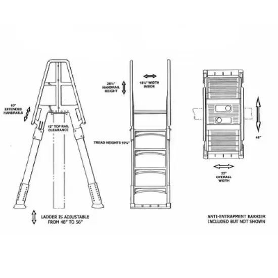 Vinyl Works SLA A Frame Above Ground Pool Ladder Steps with Slide Lock Barrier image {5}