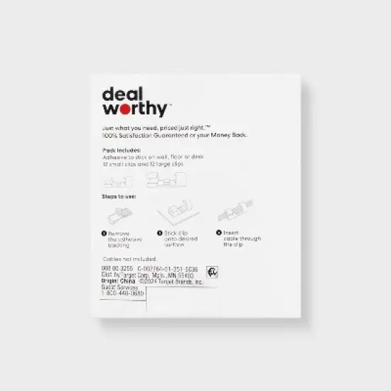 Clear Cable Clips - dealworthy&trade; 24ct: Cable Management Accessories image {2}