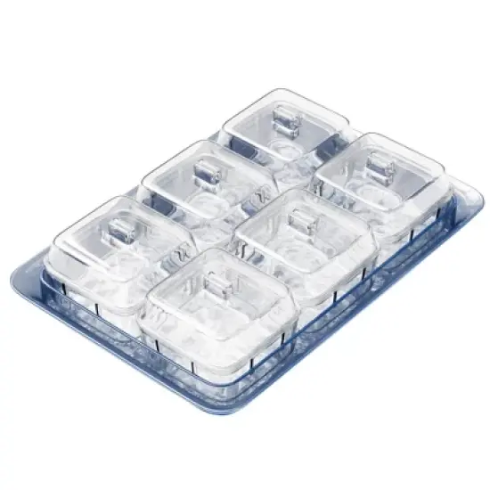 Elle Decor Acrylic Blue Tray w/ 6 Clear Bowls, Condiment Dishes, Serving Bowls, or Buffet Server, BPA Free, Perfect for Fruit, Appetizers, Chip & Dip image {8}