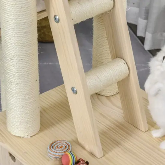 PawHut Multi-Level Cat Tree Condo Tower with Sisal-Covered Scratching Post, Activities for Kittens & Soft Cushion Luxury image {3}