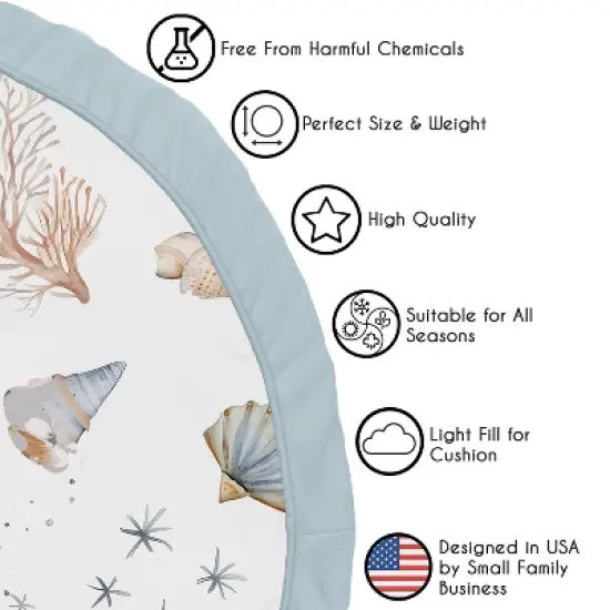 Sweet Jojo Designs Boy, Girl, Unisex/Gender Neutral Baby Tummy Time Playmat Seashells Multicolor image {4}