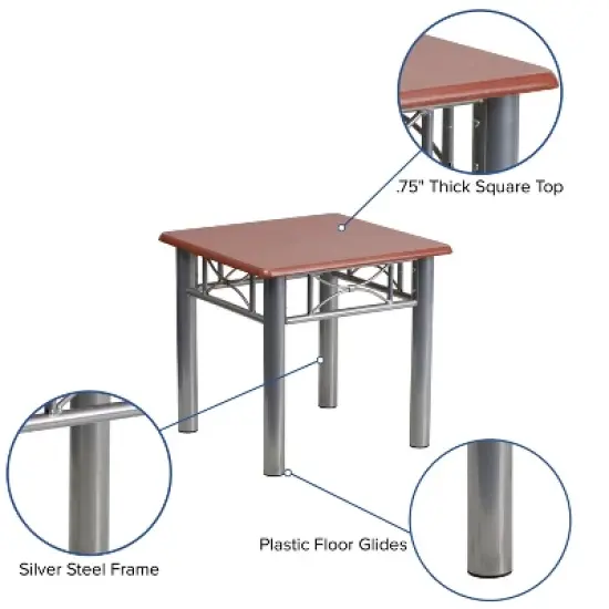 Flash Furniture Laminate End Table with Steel Frame image {2}