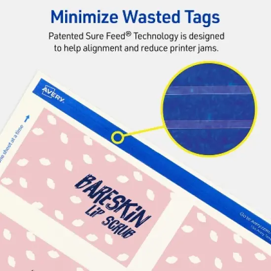 Avery Printable Rectangle Tags with Sure Feed Technology, 2" x 3-1/2", Matte Ivory Cardstock, Print-to-the-Edge, Laser/Inkjet, 80 Total image {3}