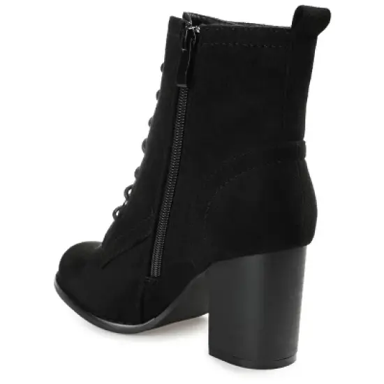 Journee Collection Womens Baylor Lace Up Stacked Heel Booties image {6}