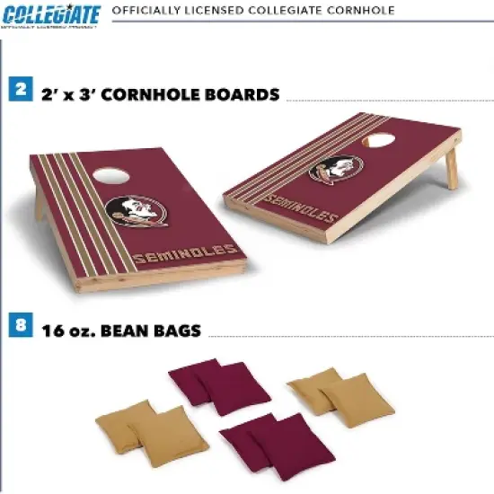 NCAA Florida State Seminoles 2'x3' Wood Cornhole Set image {1}