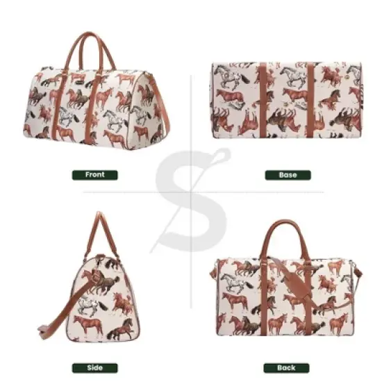 Signare USA Running Horse Brown Big Holdall/Duffel Bag image {5}