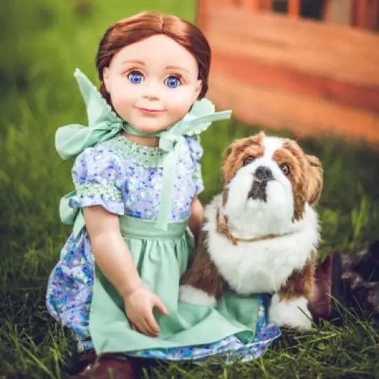 The Queen's Treasures 18 Inch Doll 3 Piece Purple and Green Prairie Dress image {2}