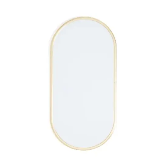 U Brands 8"x16" Metal Frame Oval Dry Erase Board Gold image {1}