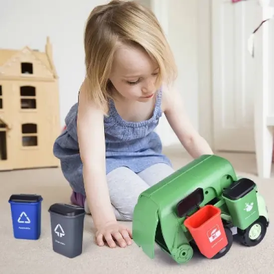 Fun Little Toys Green Toy Sorting Garbage Recycling Truck image {4}