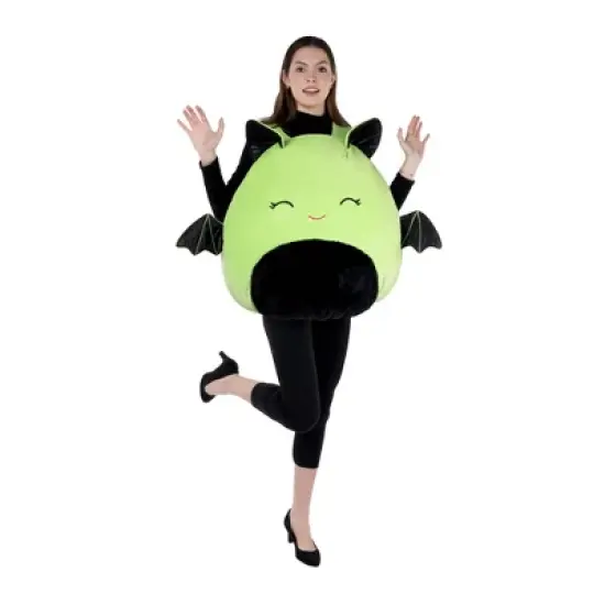 Squishmallows Adult Leap the Bat Halloween Costume Bodysuit Green OSFM image {3}