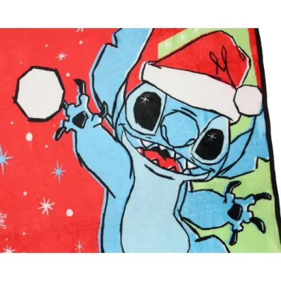 Disney Stitch Mele Kalikimaka Throw Blanket 46" x 60" Soft Fleece Throw Blanket image {1}