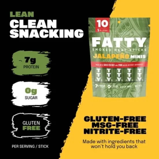 Fatty Jalapeno Multipack Meat Sticks - 10oz/10ct image {2}