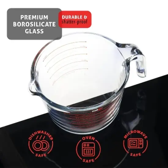 JoyTable Glass Measuring Cups Set, Liquid Measuring Cups, Glass Measuring Cup Set image {4}