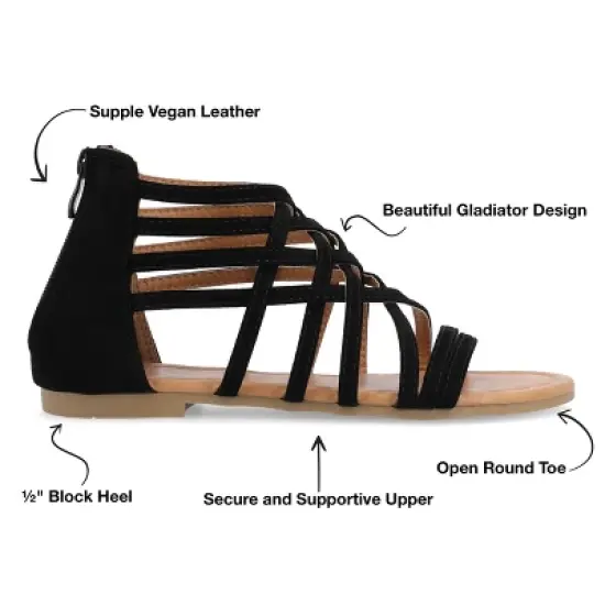Journee Collection Womens Hanni Gladiator Low Block Heel Sandals image {7}