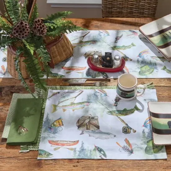 Park Designs Fly Fishing Table Runner 13" X 36" image {1}