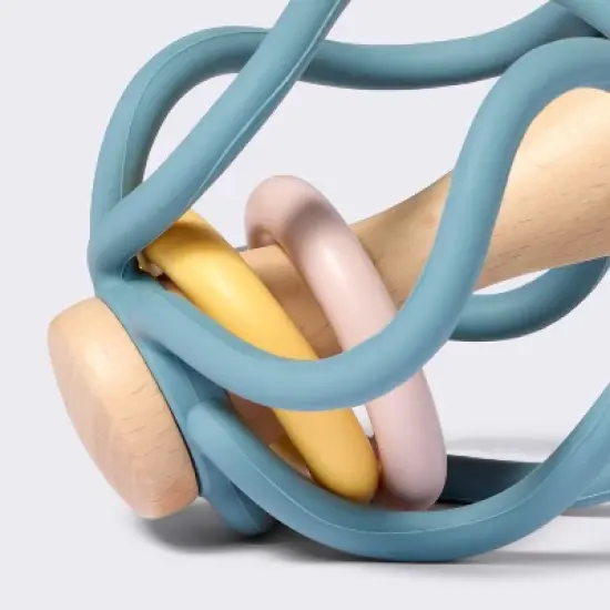 Silicone and Wood Ball Rattle Baby Toy - Cloud Island&trade; image {2}