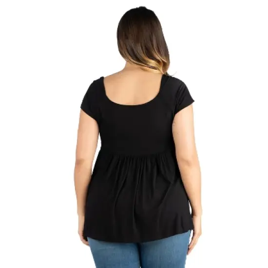 24seven Comfort Apparel Women's Plus Babydoll Tunic Top image {2}